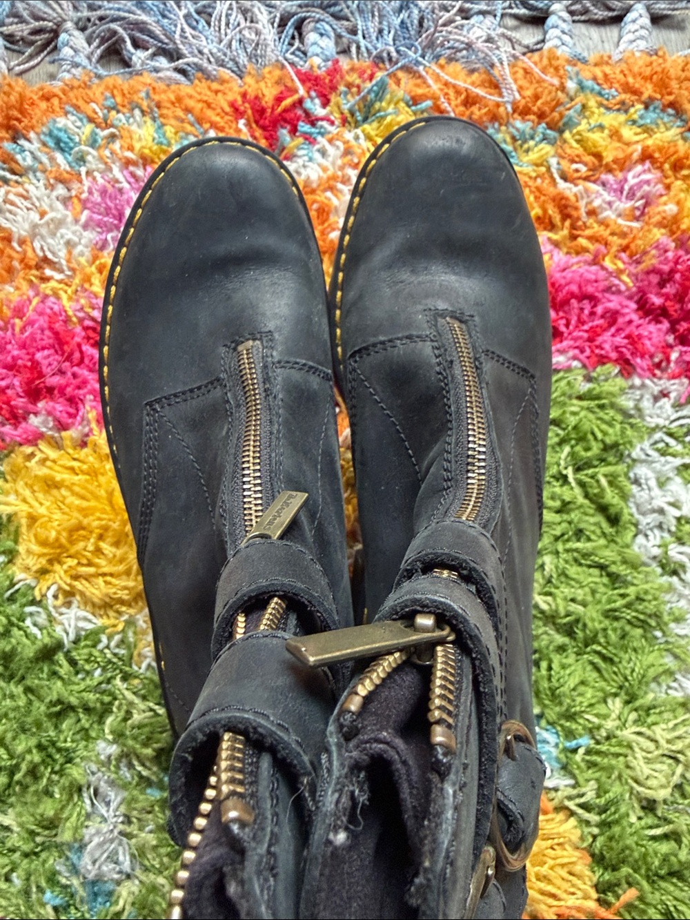 Dr. Martens Tamela Boot Black Chunky with Buckle Straps - Picture 3 of 13